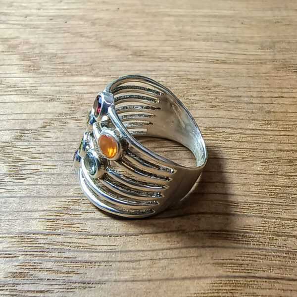 Zilveren Chakra Edelsteen Ring De Zeven Chakra's (2)