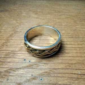 Zilveren Spinner Ring met 14k verguld Vlechtwerk - "Eeuwige Verbondenheid"