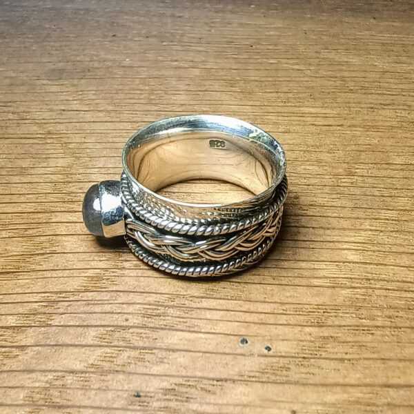 Zilveren Spinner Ring met Labradoriet De Dansende Sterren (2)